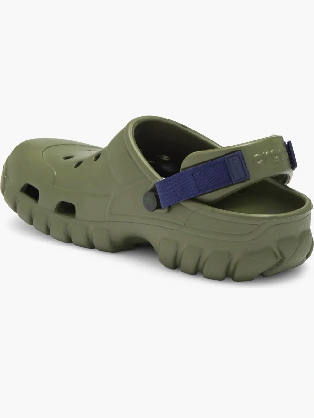 New! CROCS Classic Clog in Olive Green with Navy Strap